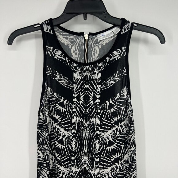 Bisou Bisou Maxi Dress Black Printed Sleeveless Stretch - Picture 3 of 10